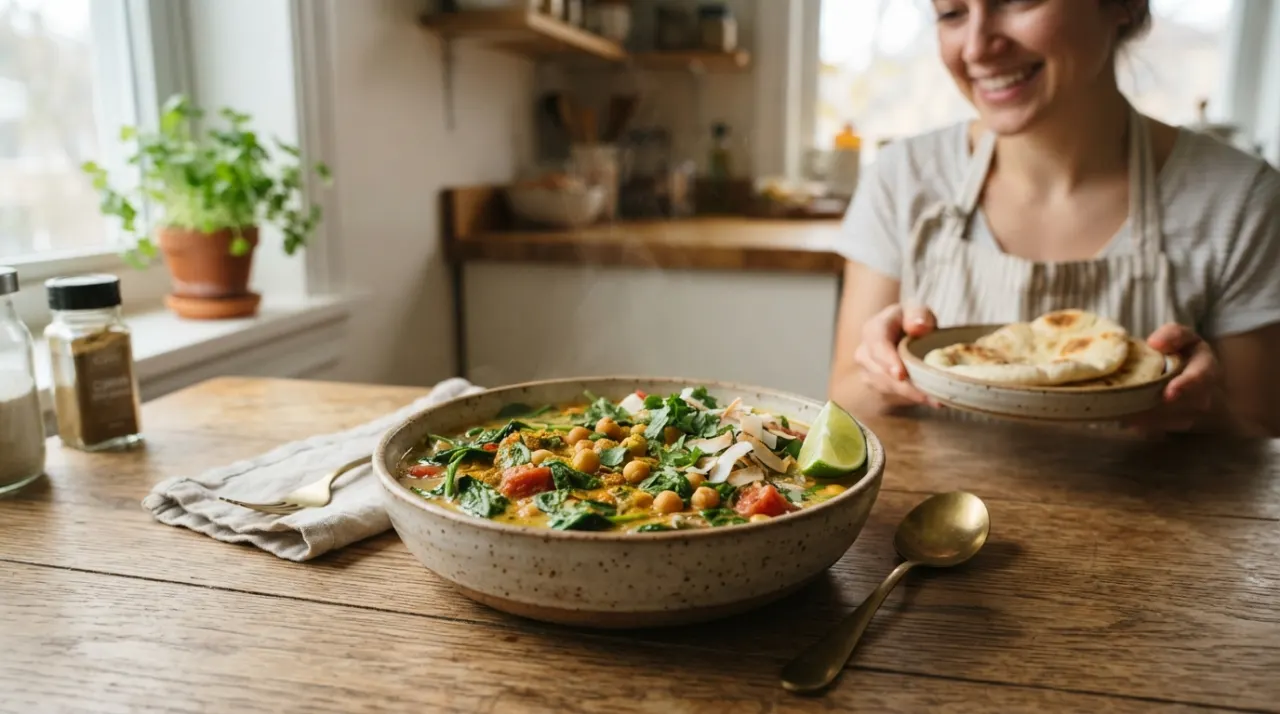 Chickpea Spinach Coconut Curry