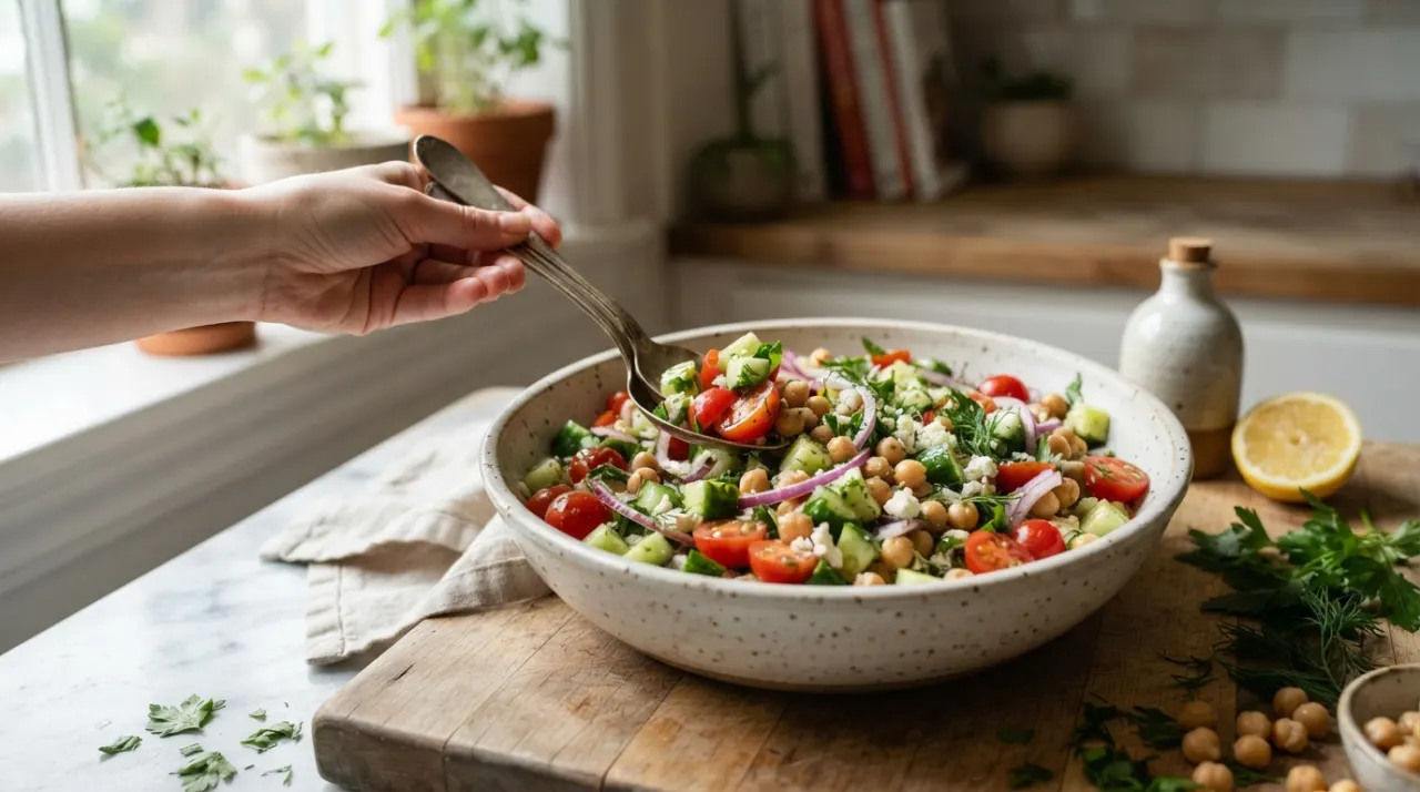 Crunchy Chickpea Cucumber Salad