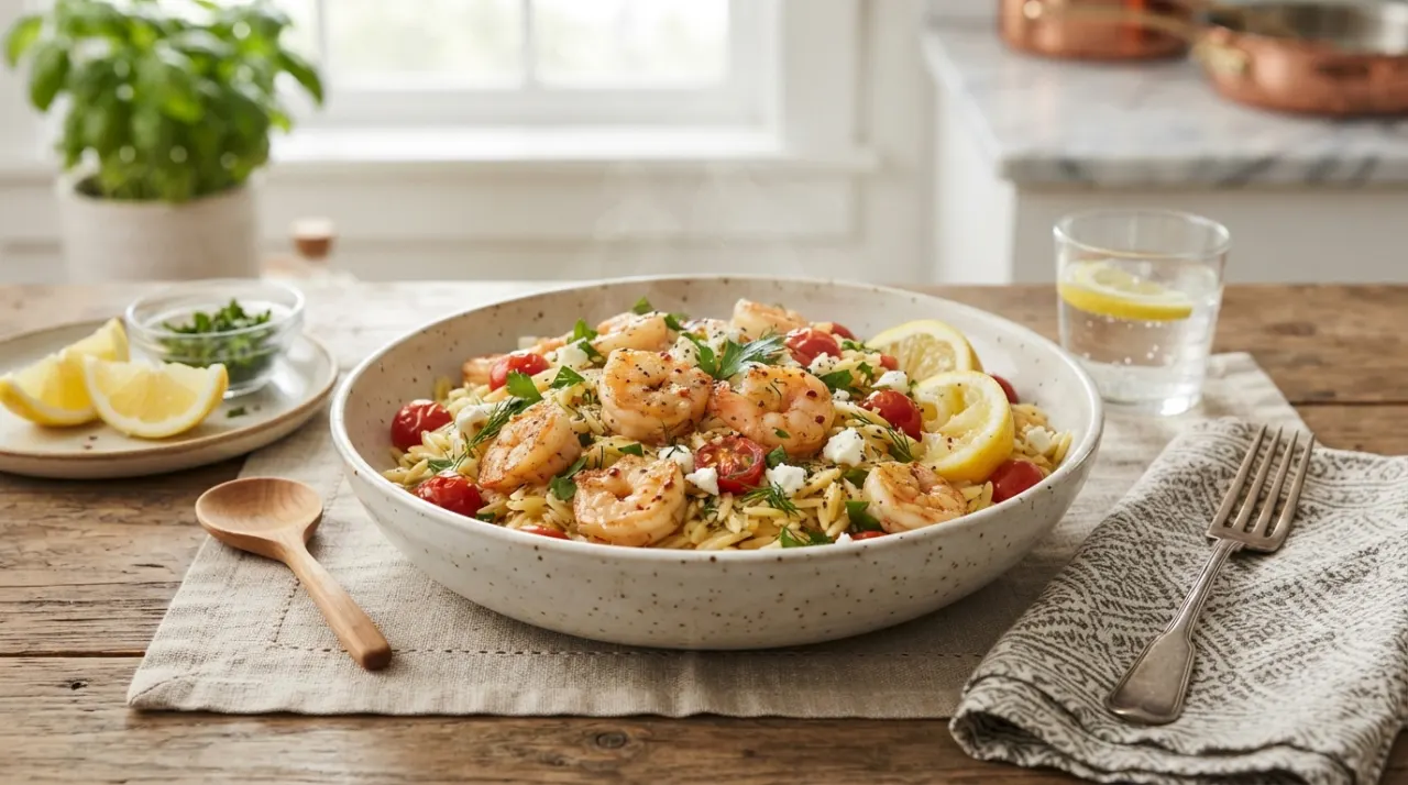 Lemon Shrimp and Orzo